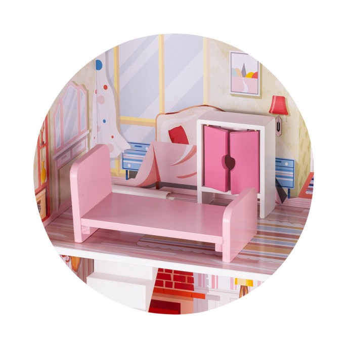 Chipolino Wooden Doll House with Furniture and Stairs