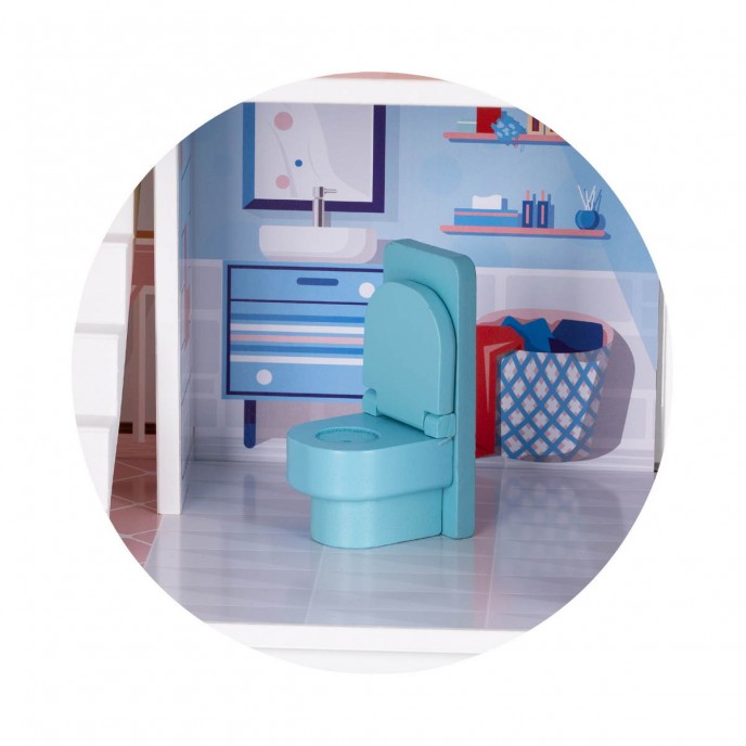 Chipolino Wooden Doll House with Furniture and Stairs