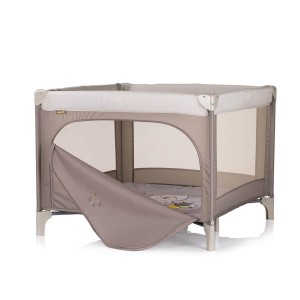 Chipolino Travel Cot Pop Up Square Bear Beige Chipolino Travel Cot Pop Up Square Bear Beige