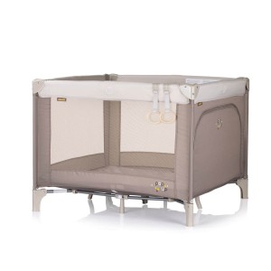Chipolino Travel Cot Pop Up Square Bear Beige Chipolino Travel Cot Pop Up Square Bear Beige