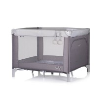 Chipolino Travel Cot Pop Up Square Hippo Grey