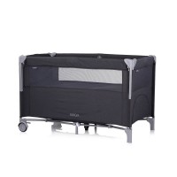 Chipolino Travel Cot Relax Anthracite Linen with Dropside