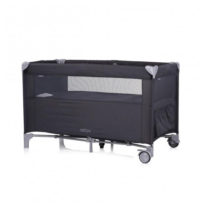 Chipolino Travel Cot Relax Anthracite Linen with Dropside Chipolino Travel Cot Relax Anthracite Linen with Dropside