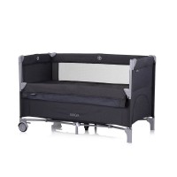 Chipolino Travel Cot Relax Anthracite Linen with Dropside