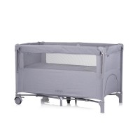 Chipolino Travel Cot Relax Cloud Grey Linen with Dropside