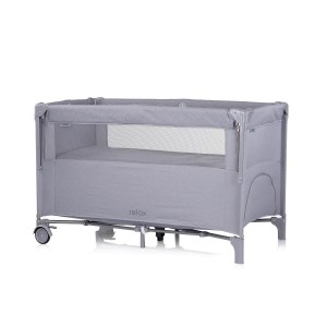 Chipolino Travel Cot Relax Cloud Grey Linen with Dropside Chipolino Travel Cot Relax Cloud Grey Linen with Dropside