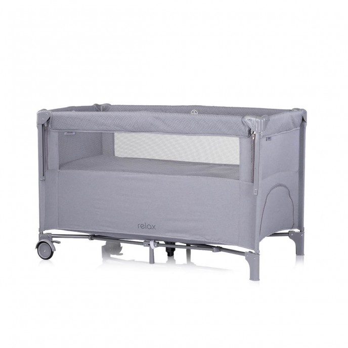 Chipolino Travel Cot Relax Cloud Grey Linen with Dropside Chipolino Travel Cot Relax Cloud Grey Linen with Dropside