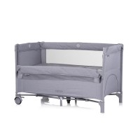 Chipolino Travel Cot Relax Cloud Grey Linen with Dropside