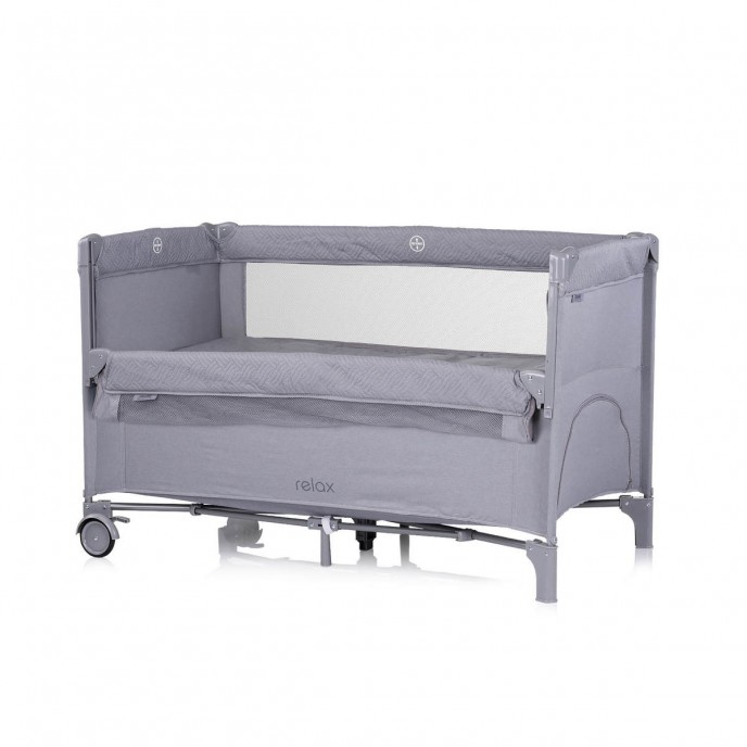 Chipolino Travel Cot Relax Cloud Grey Linen with Dropside Chipolino Travel Cot Relax Cloud Grey Linen with Dropside