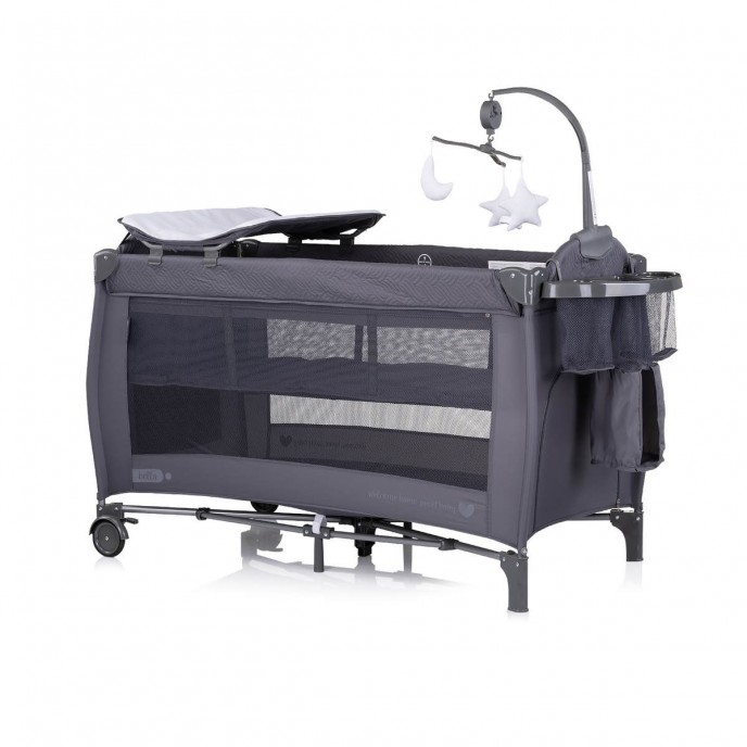 Chipolino Travel Cot Bella Anthracite Chipolino Travel Cot Bella Anthracite