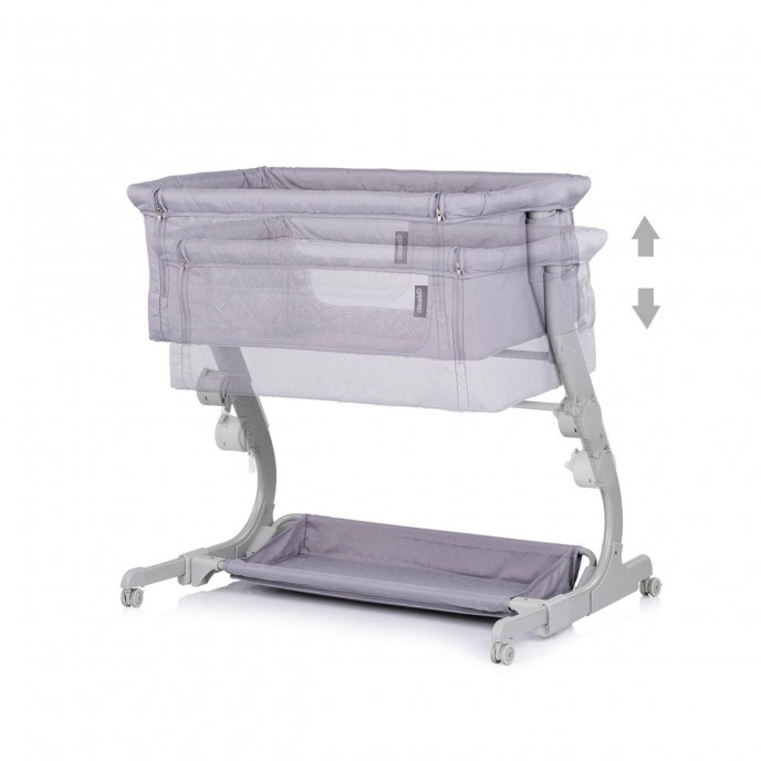 Chipolino Bedside Crib Eleganza Cloud Grey Chipolino Bedside Crib Eleganza Cloud Grey