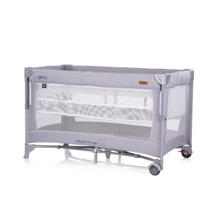 Chipolino Travel Cot Glory with Dropside Cloud Grey