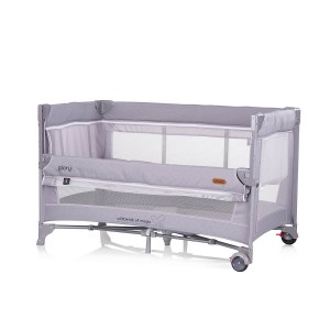 Chipolino Travel Cot Glory with Dropside Cloud Grey