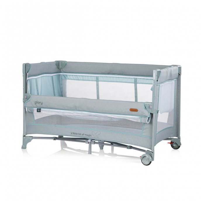 Chipolino Travel Cot Glory with Dropside Basil