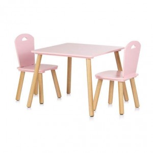 Chipolino Wooden Table and Chairs Pink