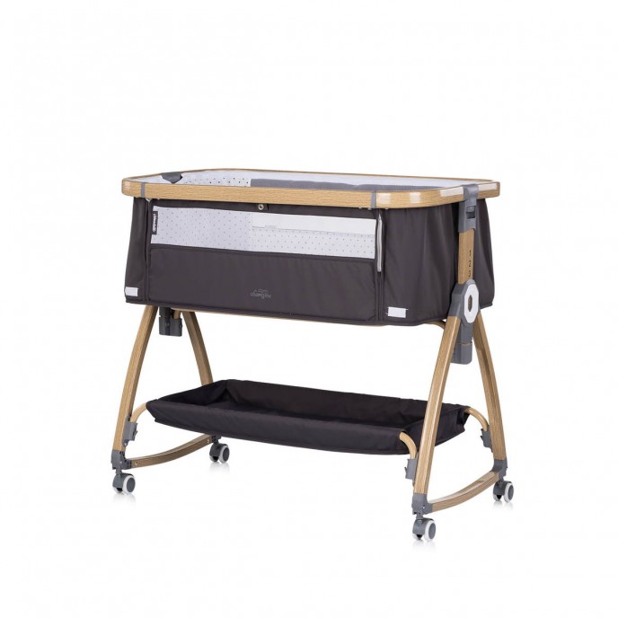 Chipolino Bedside Crib Charisma Wood & Charcoal Chipolino Bedside Crib Charisma Wood & Charcoal