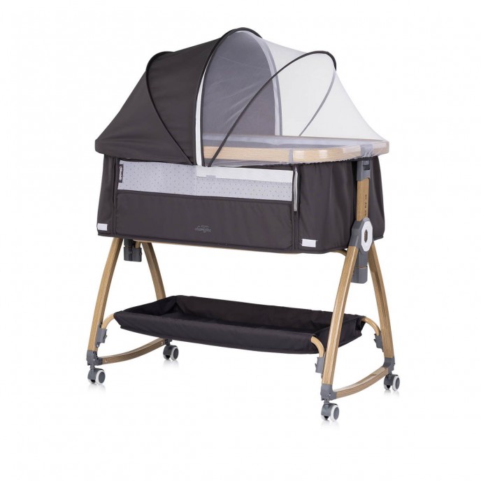 Chipolino Bedside Crib Charisma Wood & Charcoal Chipolino Bedside Crib Charisma Wood & Charcoal