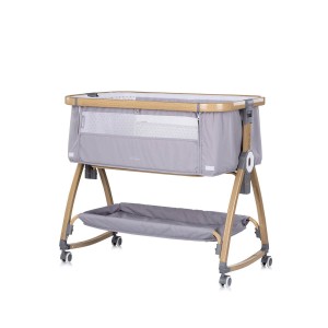 Chipolino Bedside Crib Charisma Wood & Platinum
