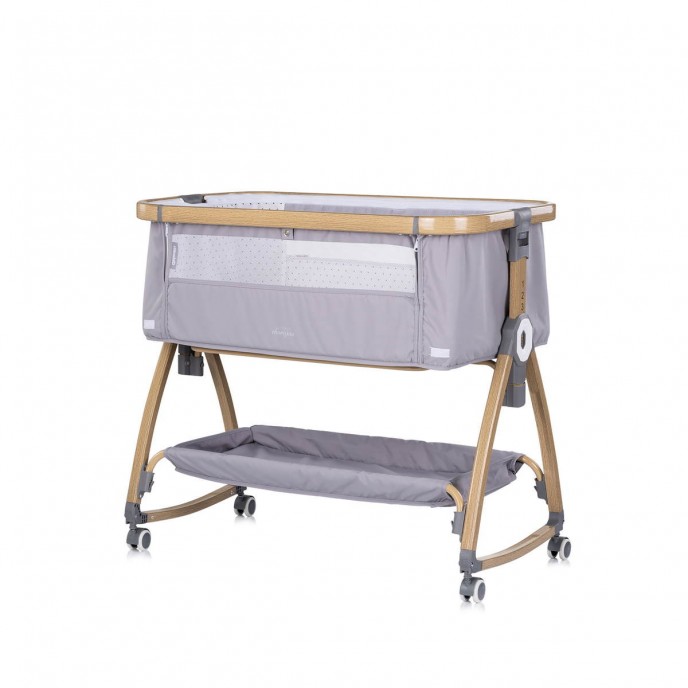 Chipolino Bedside Crib Charisma Wood & Platinum