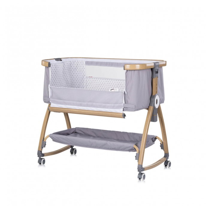 Chipolino Bedside Crib Charisma Wood & Platinum