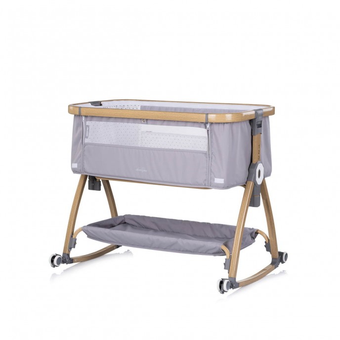 Chipolino Bedside Crib Charisma Wood & Platinum