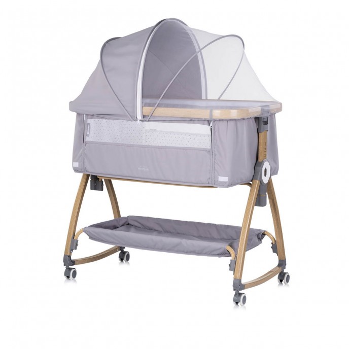 Chipolino Bedside Crib Charisma Wood & Platinum