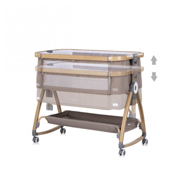 Chipolino Bedside Crib Charisma Wood & Latte