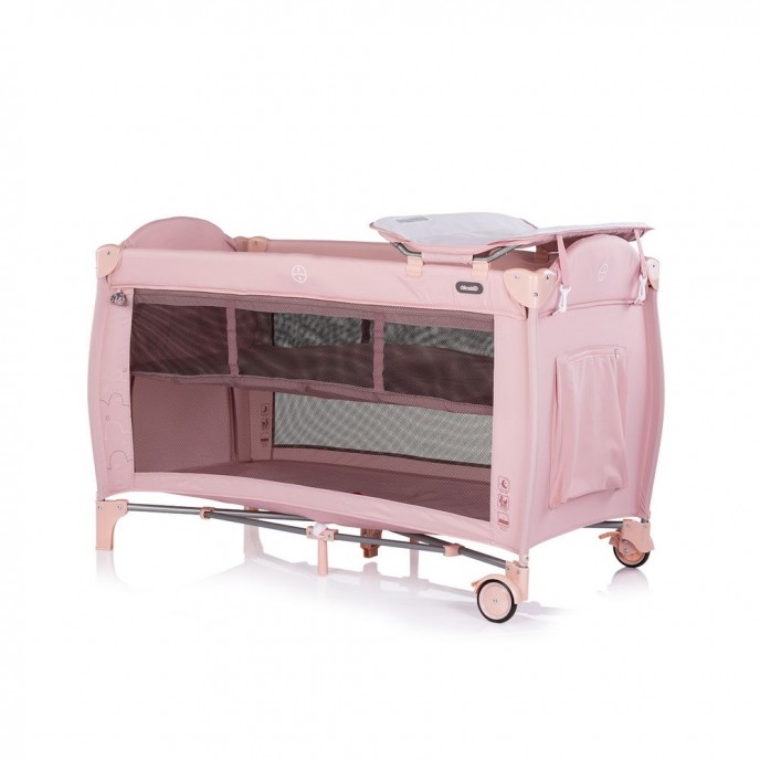 Chipolino Travel Cot Bella Powder Pink