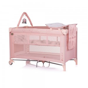Chipolino Travel Cot Luna Powder Pink