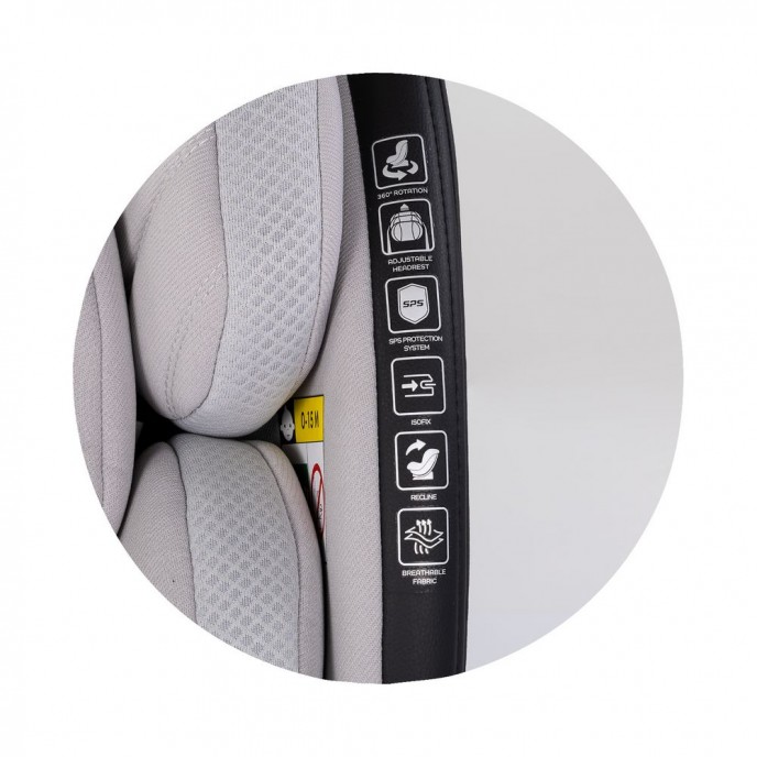 Chipolino Carseat I-Size ISOfix 360 Hypnotic Plus Charcoal (40-150cm) Chipolino Carseat I-Size ISOfix 360 Hypnotic Plus Charcoal (40-150cm)