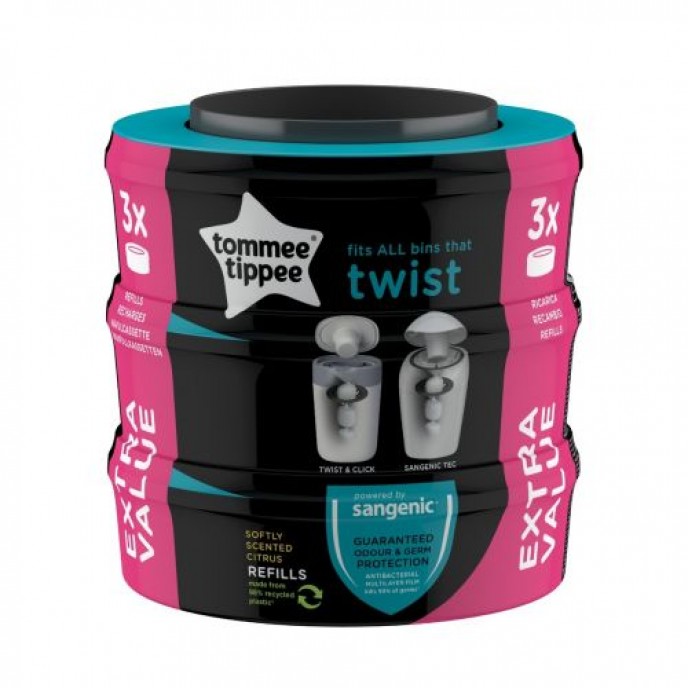 Tommee Tippee Nappy Bin Refills 3pk Tommee Tippee Nappy Bin Refills 3pk