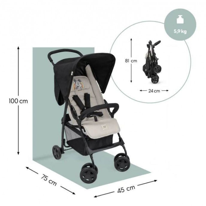 Hauck Stroller Sport Mickey & Minnie Black Hauck Stroller Sport Mickey & Minnie Black