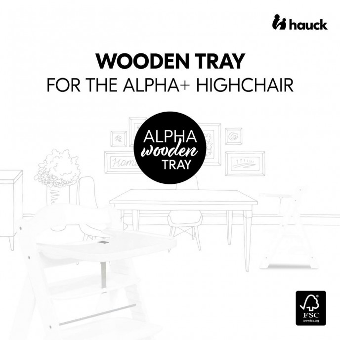 Hauck Highchair Wooden Tray for Alpha and Beta