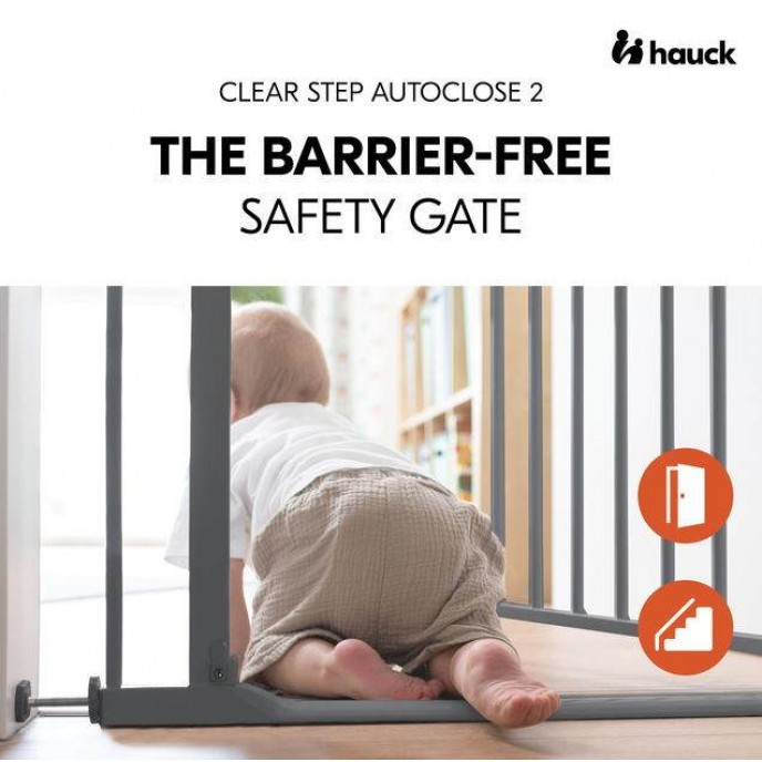 Hauck Gate Clear Step Autoclose Dark Grey