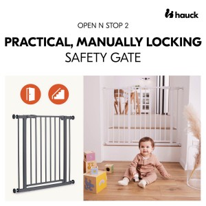 Hauck Gate Open n Stop 2 Dark Grey Hauck Gate Open n Stop 2 Dark Grey