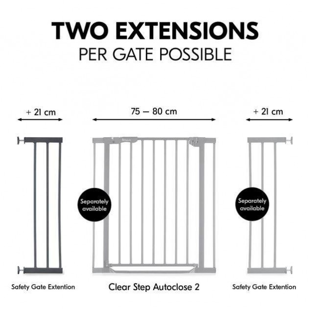 Hauck Gate Extension 21cm Dark Grey Hauck Gate Extension 21cm Dark Grey