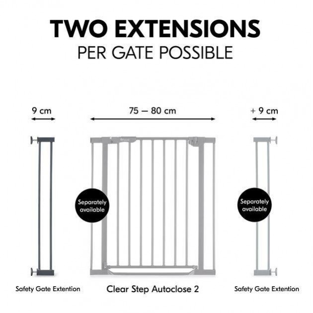 Hauck Gate Extension 9cm Dark Grey