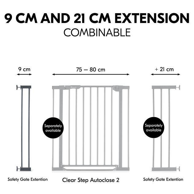 Hauck Gate Extension 9cm Dark Grey