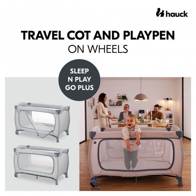 Hauck Travel Cot Sleep n Play Go Plus Dusty Blue Hauck Travel Cot Sleep n Play Go Plus Dusty Blue