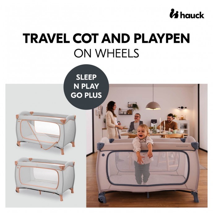 Hauck Travel Cot Sleep n Play Go Plus Dusty Cork Hauck Travel Cot Sleep n Play Go Plus Dusty Cork