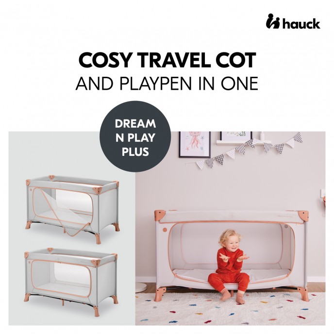 Hauck Travel Cot Dream n Play Plus Dusty Cork Hauck Travel Cot Dream n Play Plus Dusty Cork
