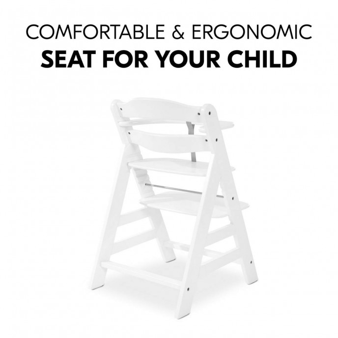 Hauck Alpha Wooden Highchair White (up to 90kg)