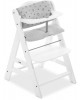 Hauck Alpha Wooden Highchair White and Rainbow Pad (up to 90kg)