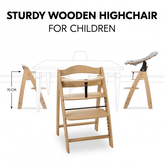 Hauck Arketa Wooden Highchair Oak (up to 130kg) Hauck Arketa Wooden Highchair Oak (up to 130kg)