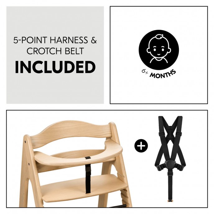 Hauck Arketa Wooden Highchair Oak (up to 130kg) Hauck Arketa Wooden Highchair Oak (up to 130kg)