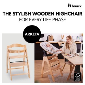 Hauck Arketa Wooden Highchair Beech (up to 130kg) Hauck Arketa Wooden Highchair Beech (up to 130kg)