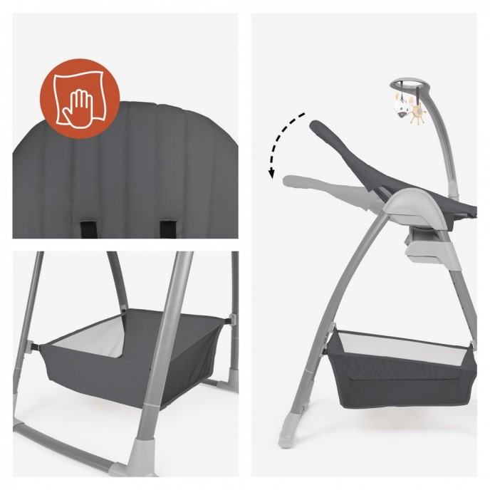Hauck Sit n Relax 3 in 1 Highchair and Bouncer Dark Grey