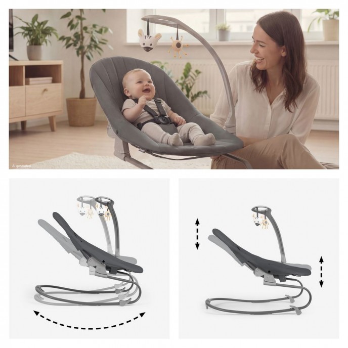 Hauck Sit n Relax 3 in 1 Highchair and Bouncer Dark Grey