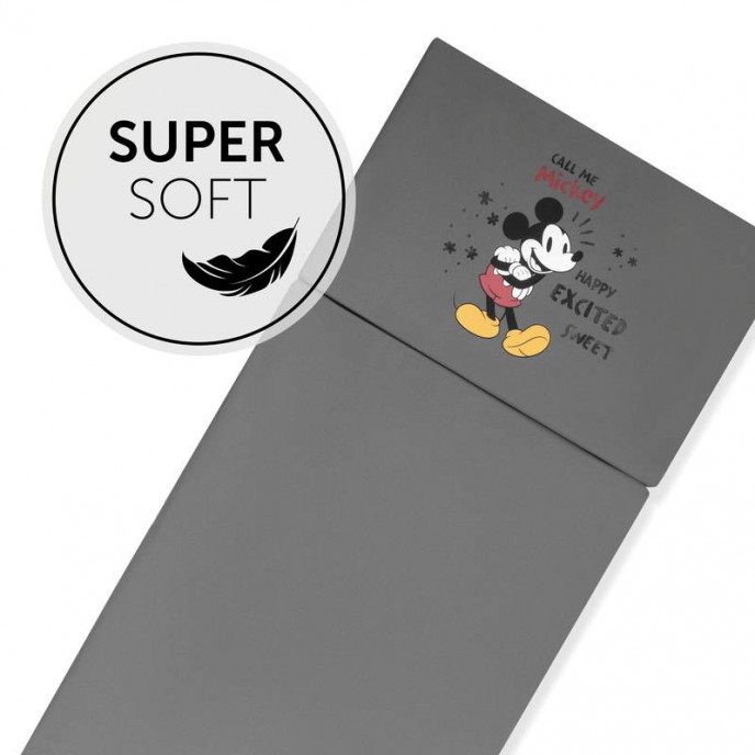 Hauck Folding Travel Cot Mattress Sleeper Mickey Grey 60x120cm