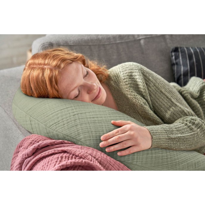 Theraline Maternity & Nursing Pillow Moon Muslin Sage Theraline Maternity & Nursing Pillow Moon Muslin Sage